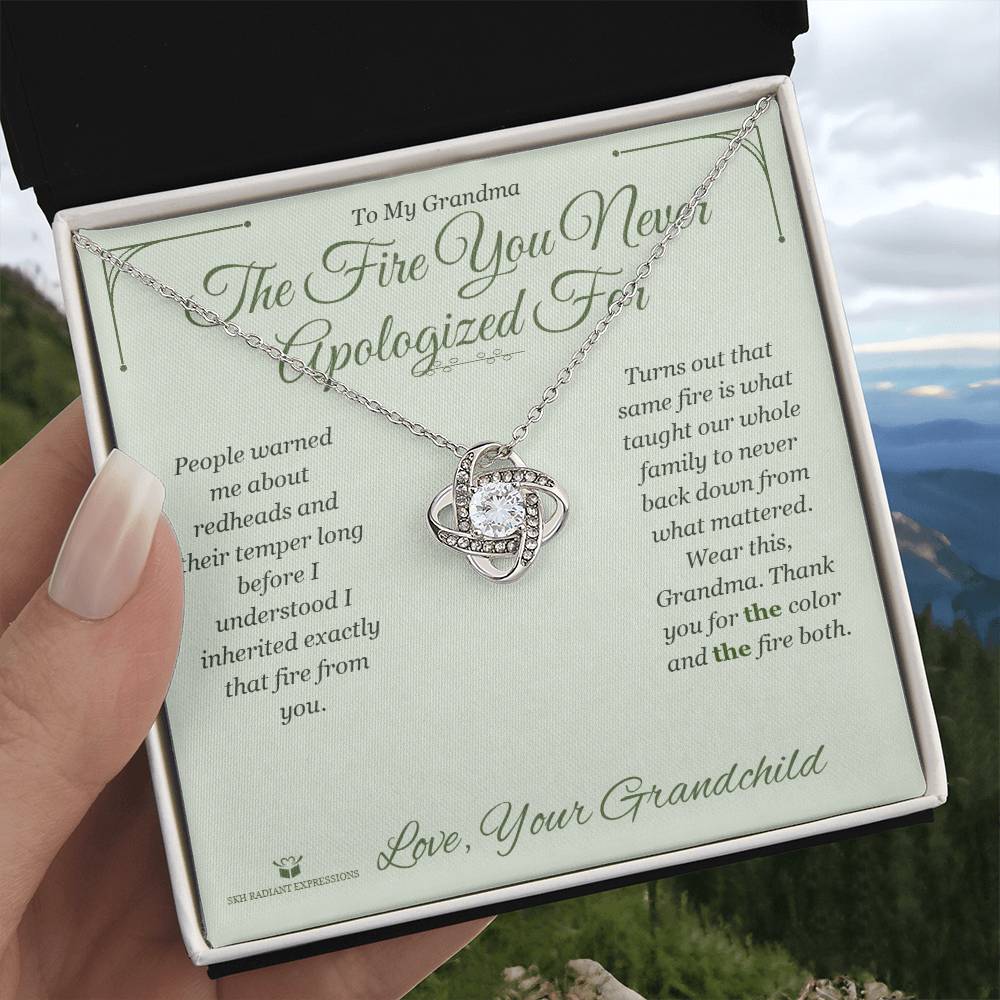 The Fire You Never Apologized For - Love Knot Necklace for Grandmother - personalized keepsake gift from SKH Radiant Expressions