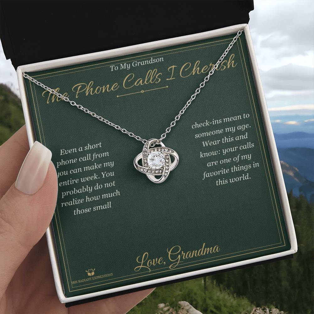 The Phone Calls I Cherish - Love Knot Necklace for Grandson