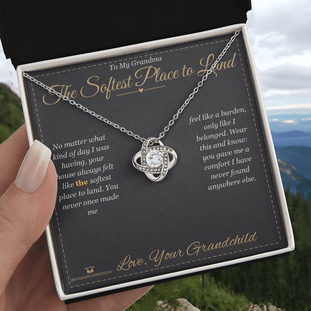 The Softest Place to Land - Love Knot Necklace for Grandmother