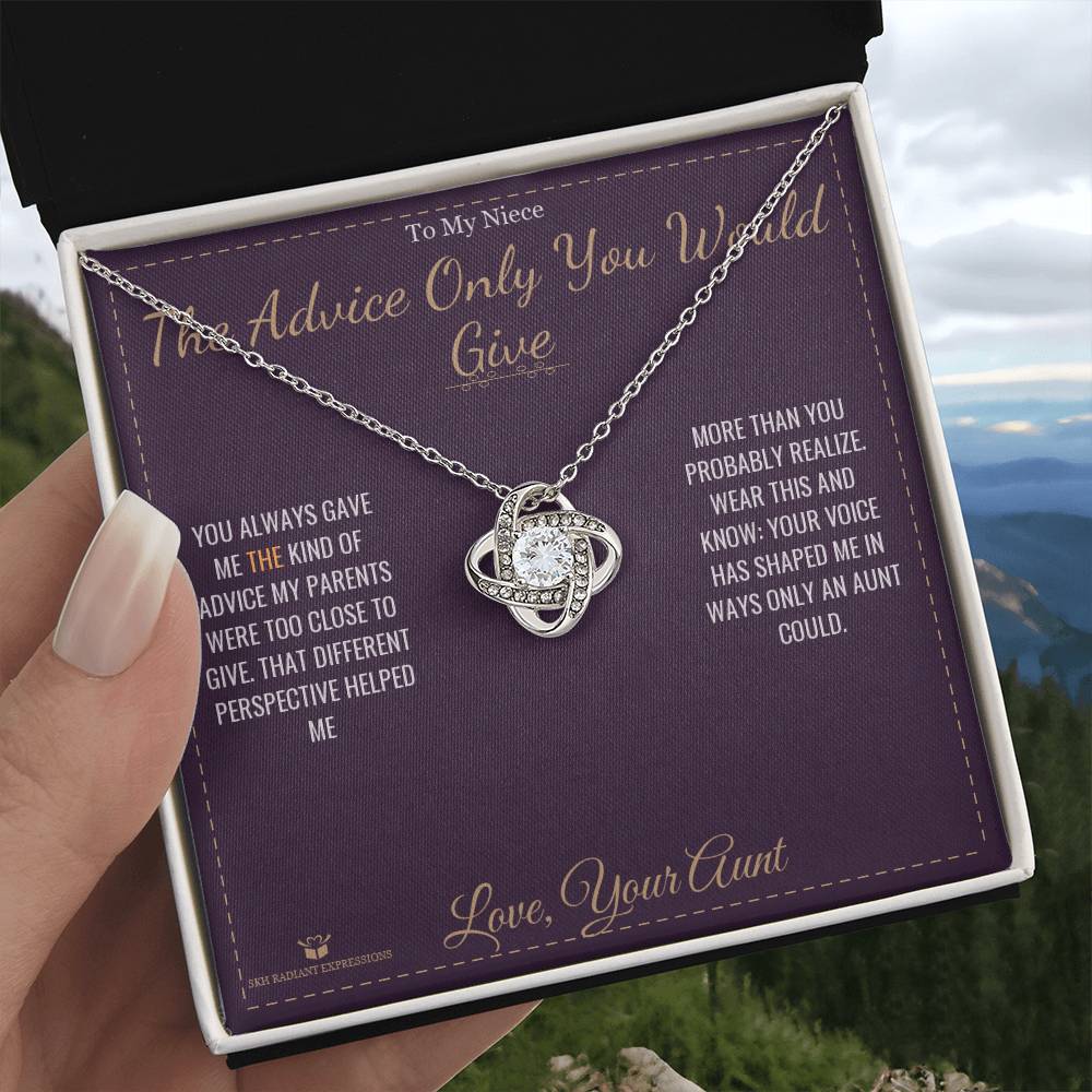 The Advice Only You Would Give - Love Knot Necklace for Niece - personalized keepsake gift from SKH Radiant Expressions