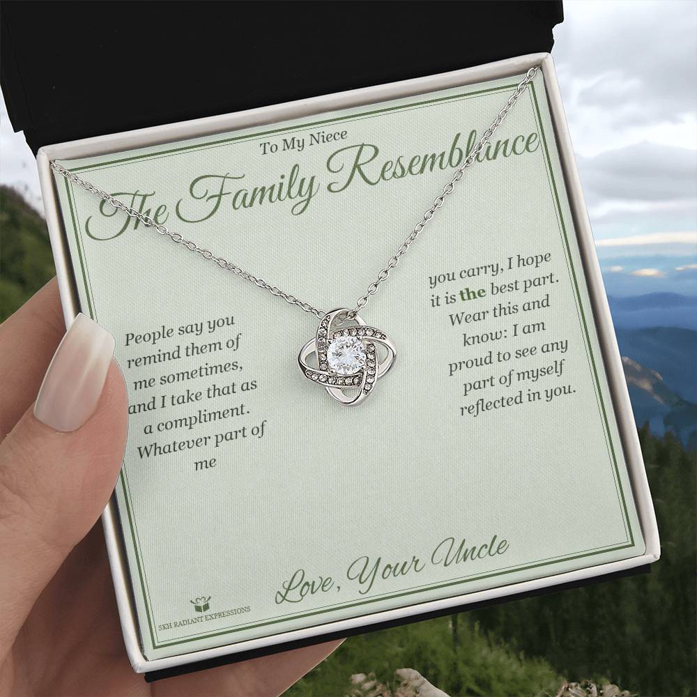 The Family Resemblance - Love Knot Necklace for Niece - personalized keepsake gift from SKH Radiant Expressions