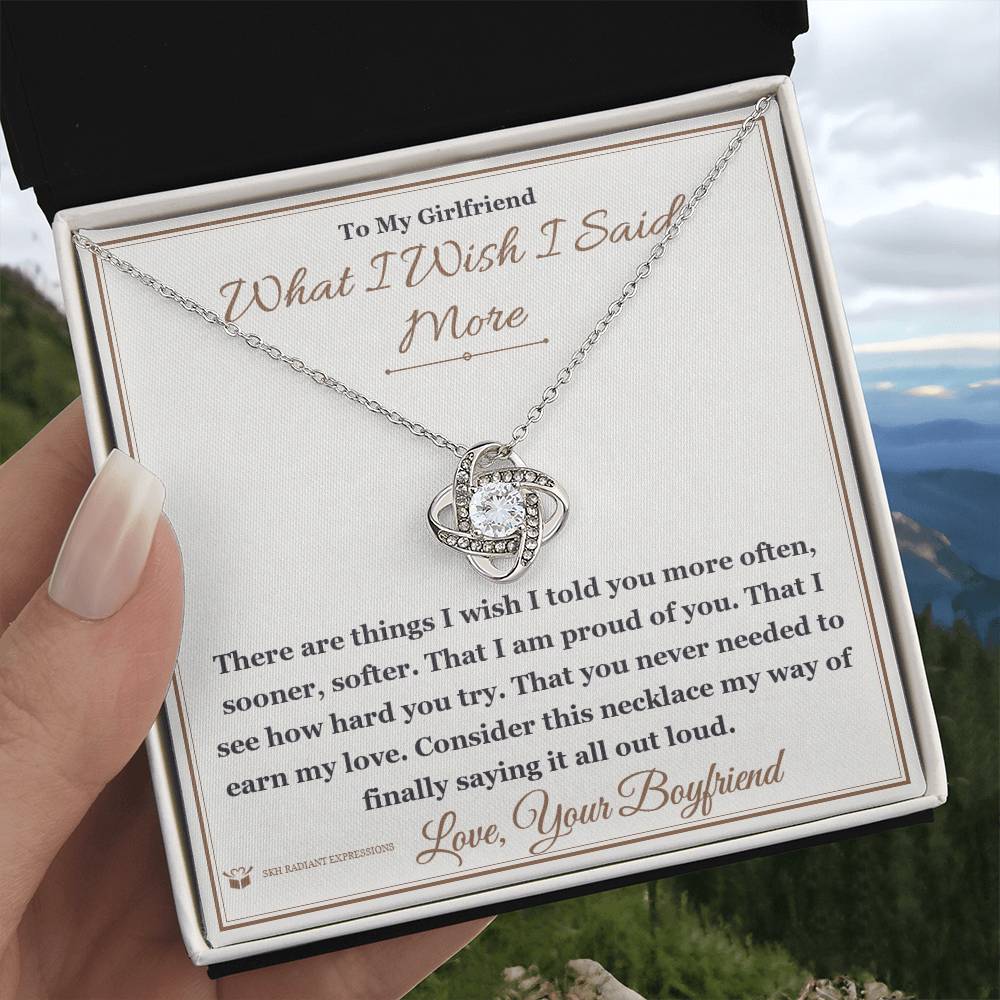What I Wish I Said More - Love Knot Necklace for Girlfriend