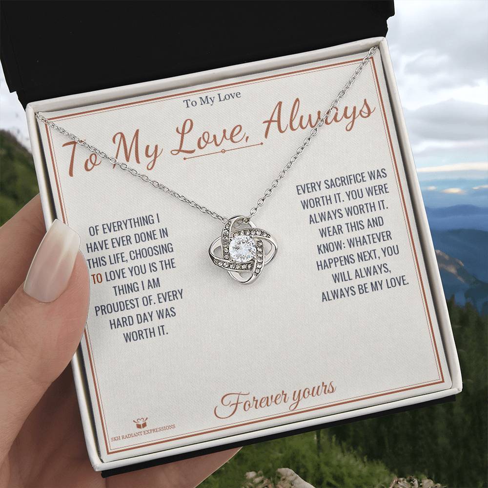 To My Love, Always - Love Knot Necklace for Partner