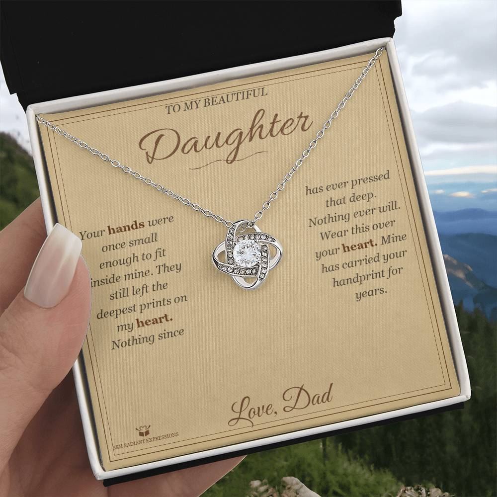 Small Hands, Deep Prints - Love Knot Necklace for Daughter