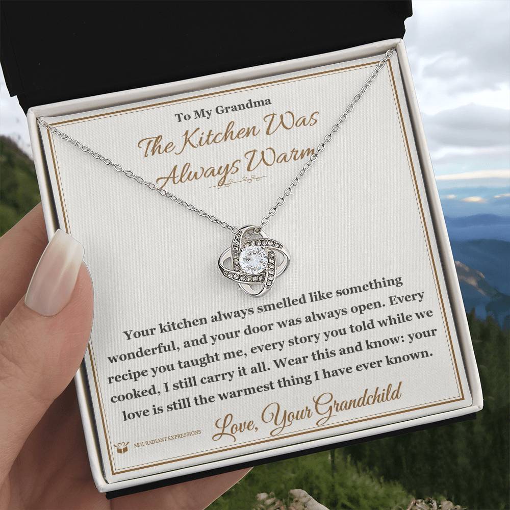 The Kitchen Was Always Warm - Love Knot Necklace for Grandmother