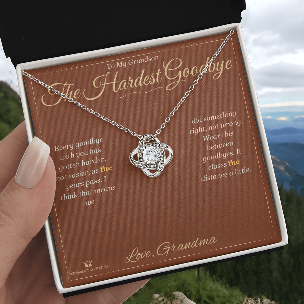 The Hardest Goodbye - Love Knot Necklace for Grandson