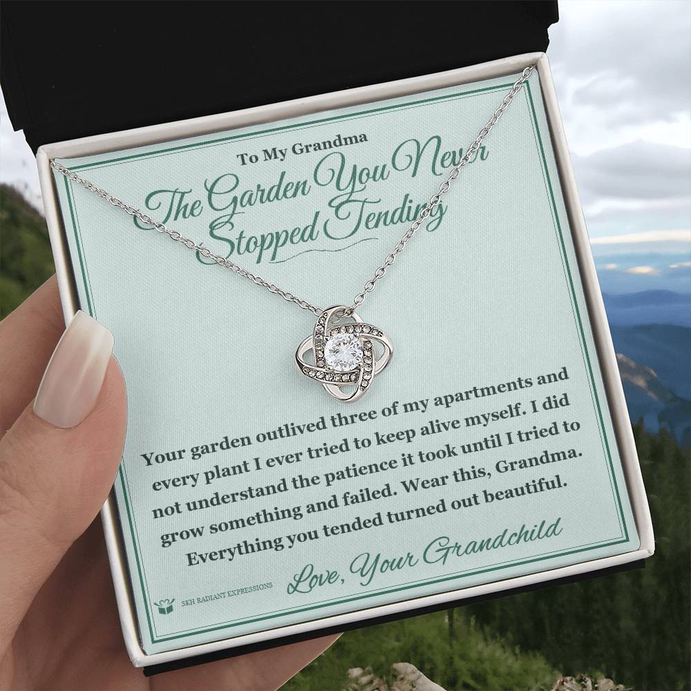 The Garden You Never Stopped Tending - Love Knot Necklace for Grandmother