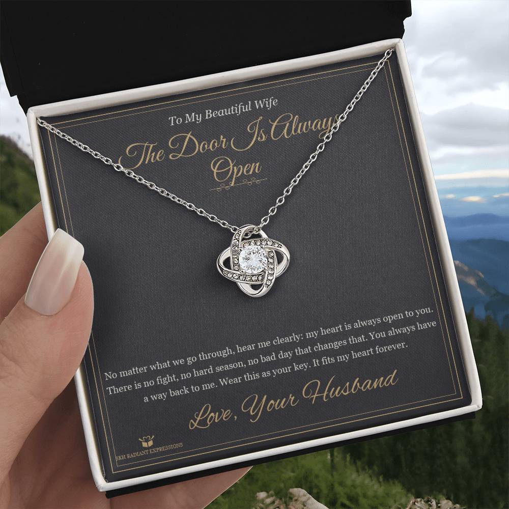 The Door Is Always Open - Love Knot Necklace for Wife