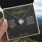 Braver. Stronger. Loved. - Love Knot Necklace for Daughter