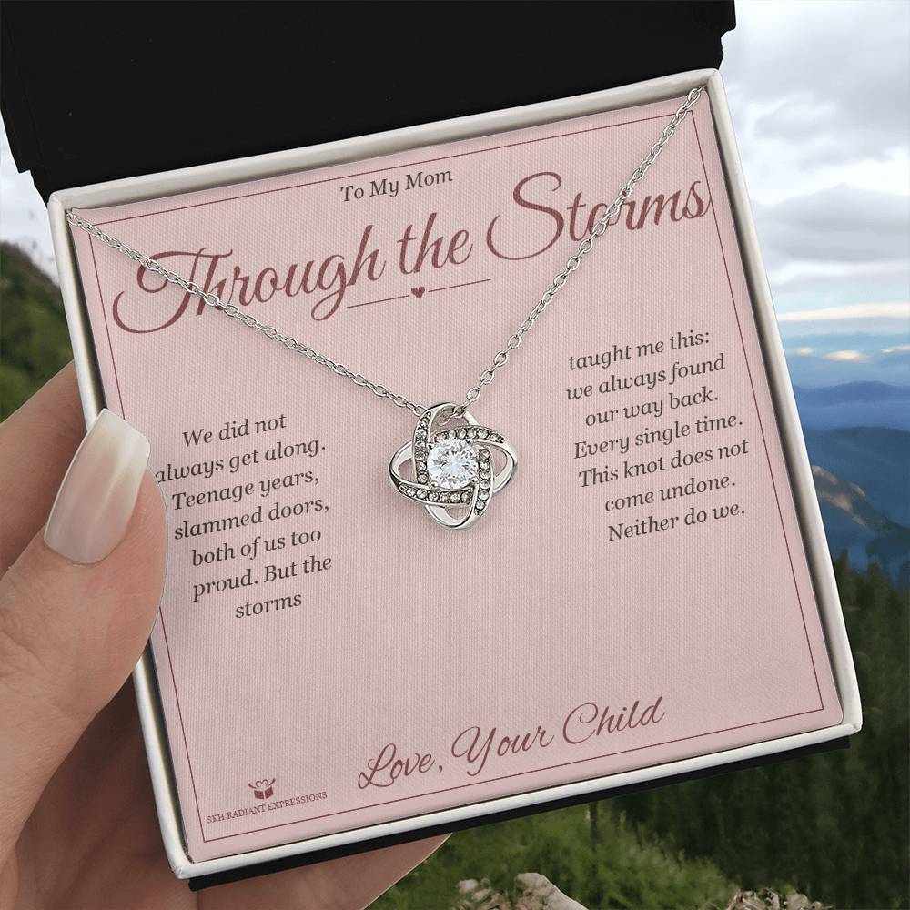 Through the Storms - Love Knot Necklace for Mom - personalized keepsake gift from SKH Radiant Expressions