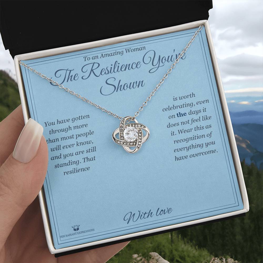The Resilience You've Shown - Love Knot Necklace for Her - personalized keepsake gift from SKH Radiant Expressions