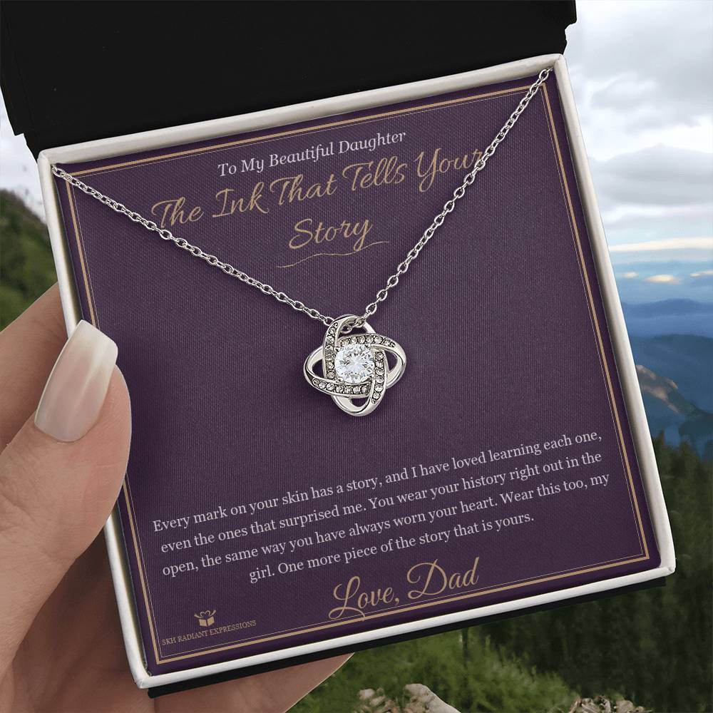 The Ink That Tells Your Story - Love Knot Necklace for Daughter