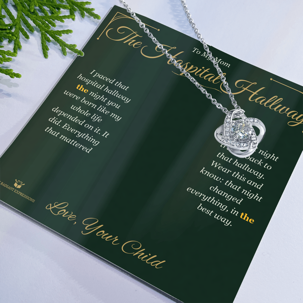 The Hospital Hallway - Love Knot Necklace for Mom - personalized keepsake gift from SKH Radiant Expressions