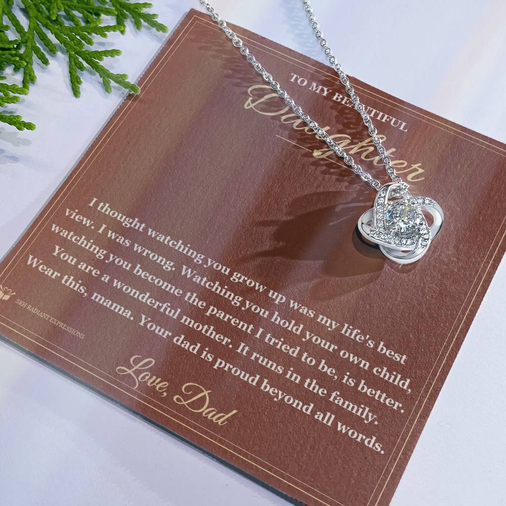 Watching You Become a Mother - Love Knot Necklace for Daughter