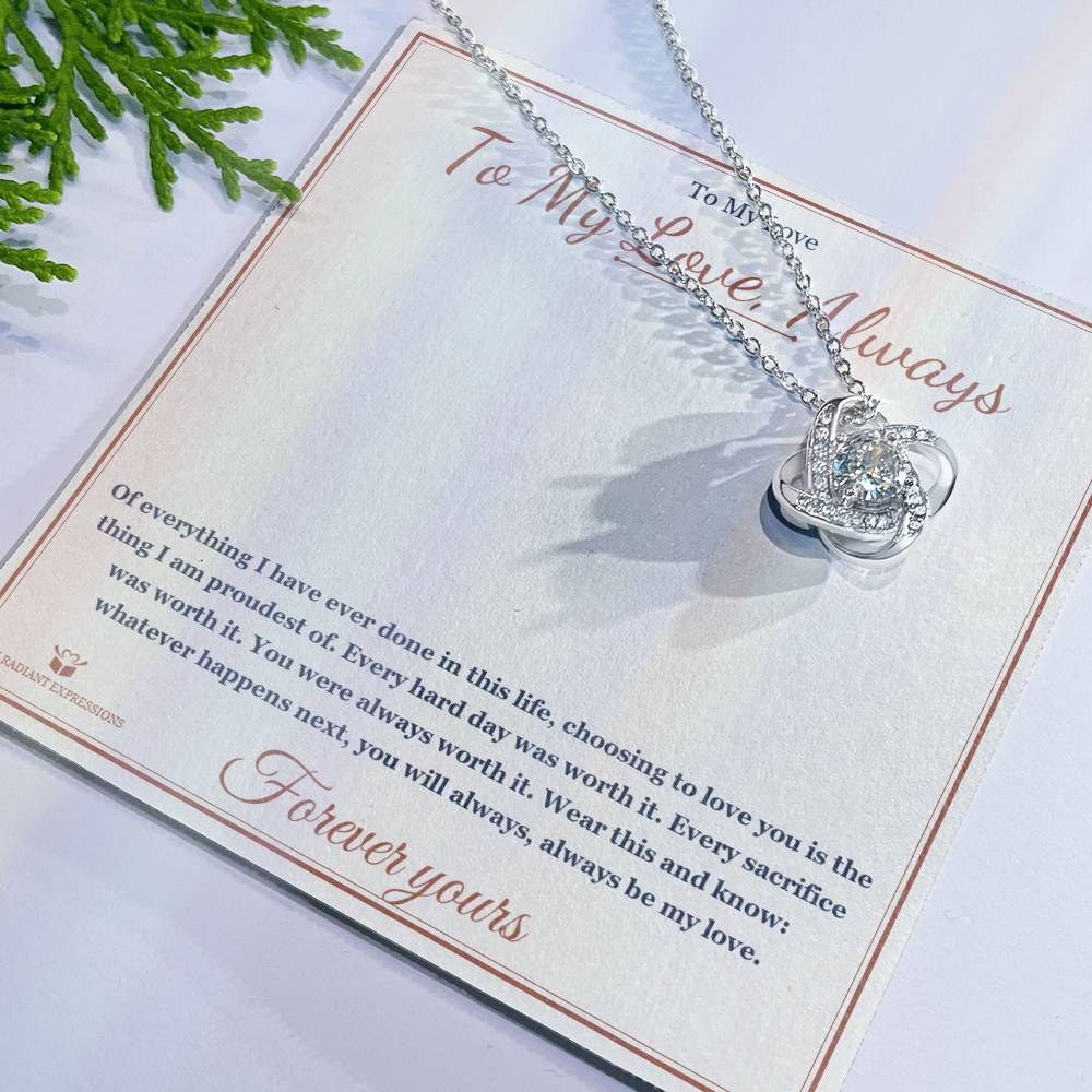 To My Love, Always - Love Knot Necklace for Partner