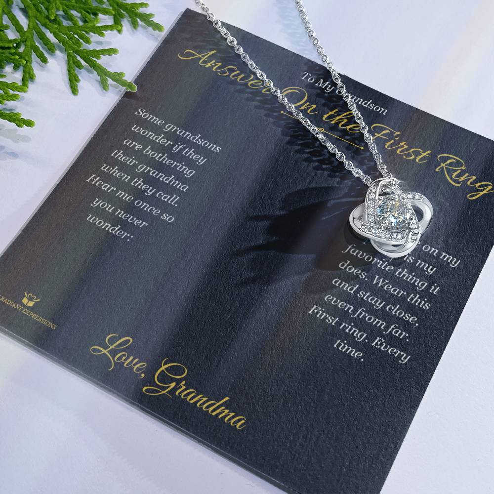 Answer On the First Ring - Love Knot Necklace for Grandson