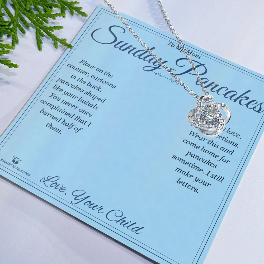 Sunday Pancakes - Love Knot Necklace for Mom - personalized keepsake gift from SKH Radiant Expressions