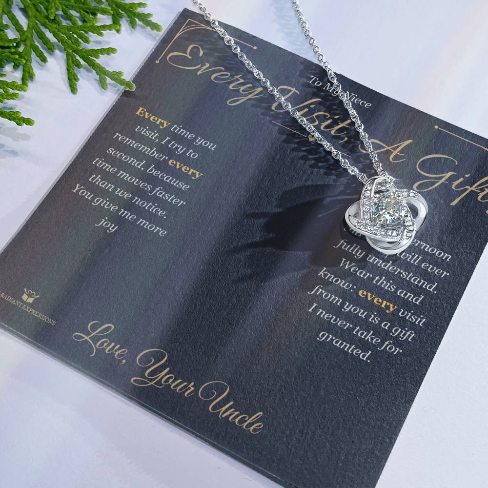 Every Visit, A Gift - Love Knot Necklace for Niece