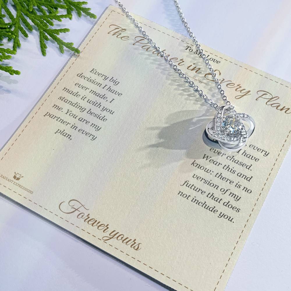 The Partner in Every Plan - Love Knot Necklace for Partner - personalized keepsake gift from SKH Radiant Expressions