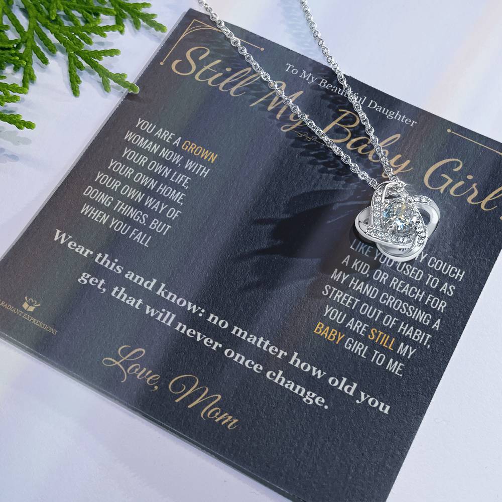 Still My Baby Girl - Love Knot Necklace for Daughter - personalized keepsake gift from SKH Radiant Expressions