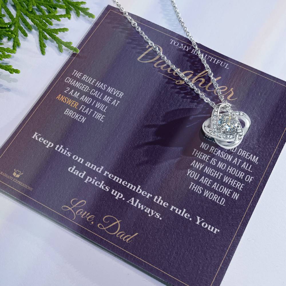 The 2 A.M. Rule - Love Knot Necklace for Daughter - personalized keepsake gift from SKH Radiant Expressions