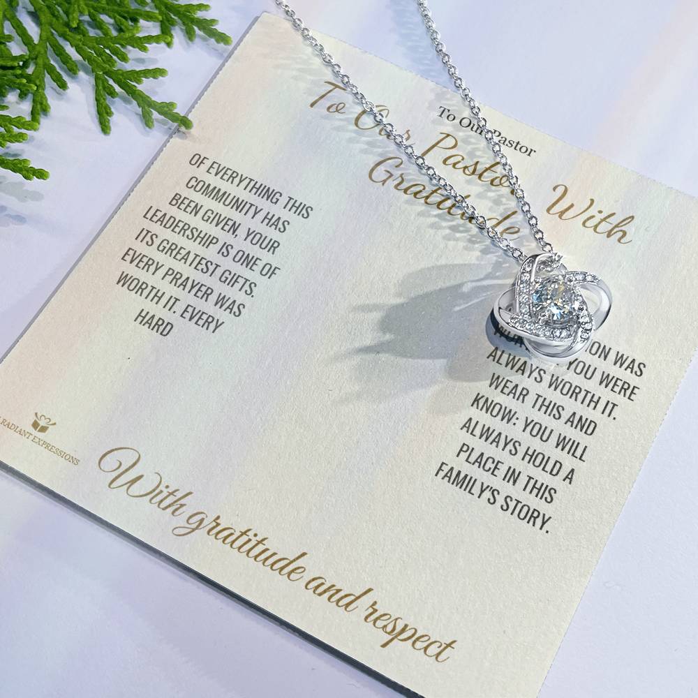 To Our Pastor, With Gratitude - Love Knot Necklace for Pastor