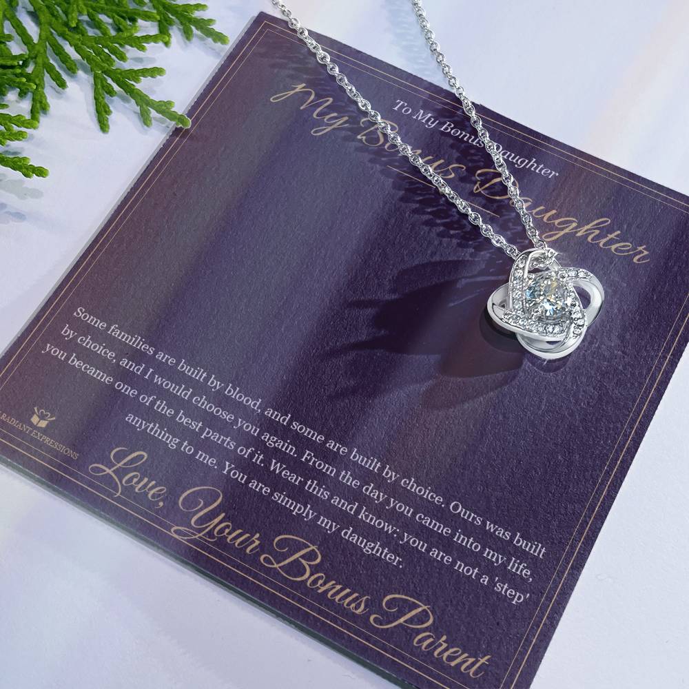 My Bonus Daughter - Love Knot Necklace for Stepdaughter