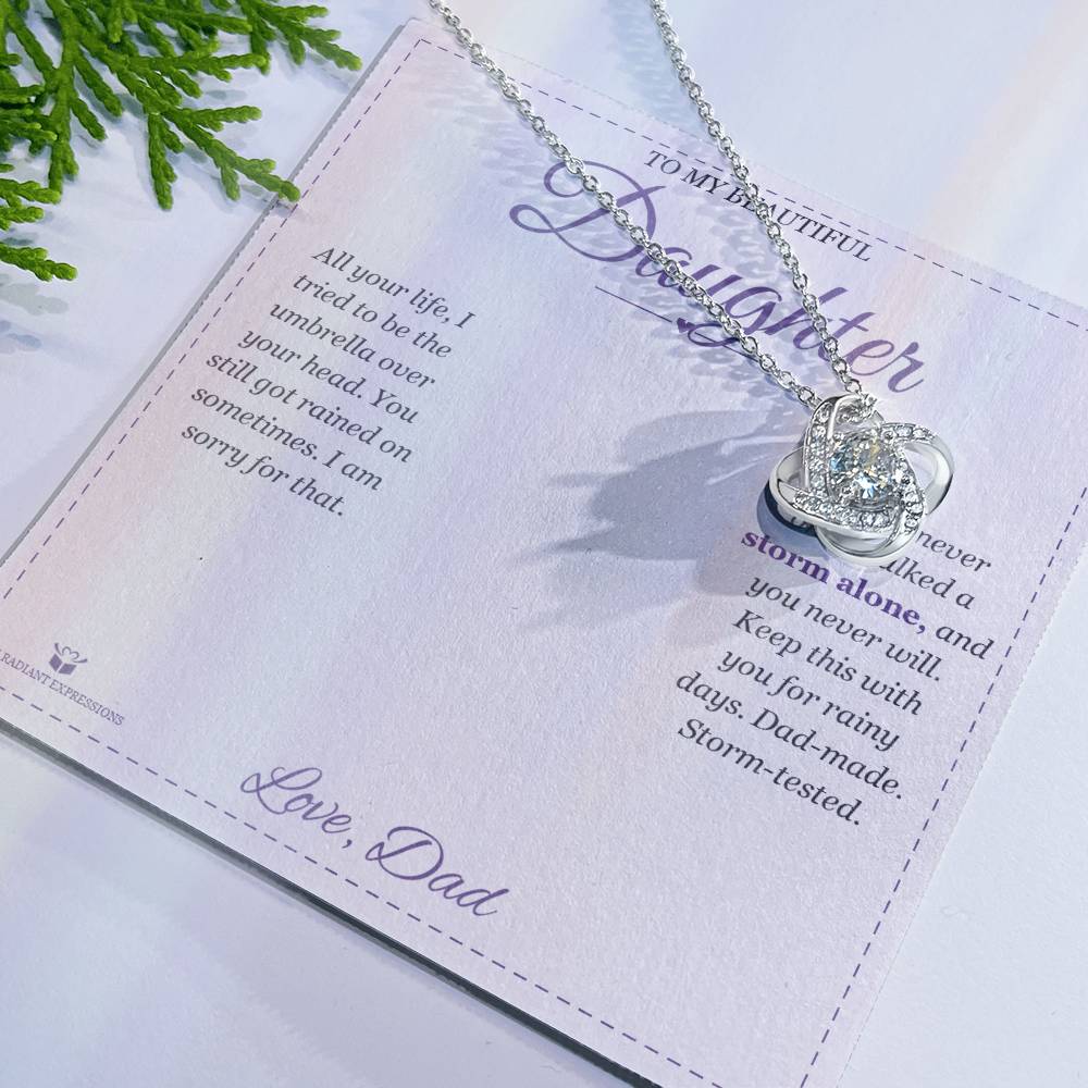 Your Umbrella - Love Knot Necklace for Daughter - personalized keepsake gift from SKH Radiant Expressions