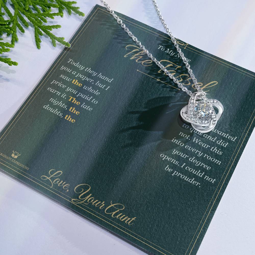 The Tassel - Love Knot Necklace for Niece - personalized keepsake gift from SKH Radiant Expressions