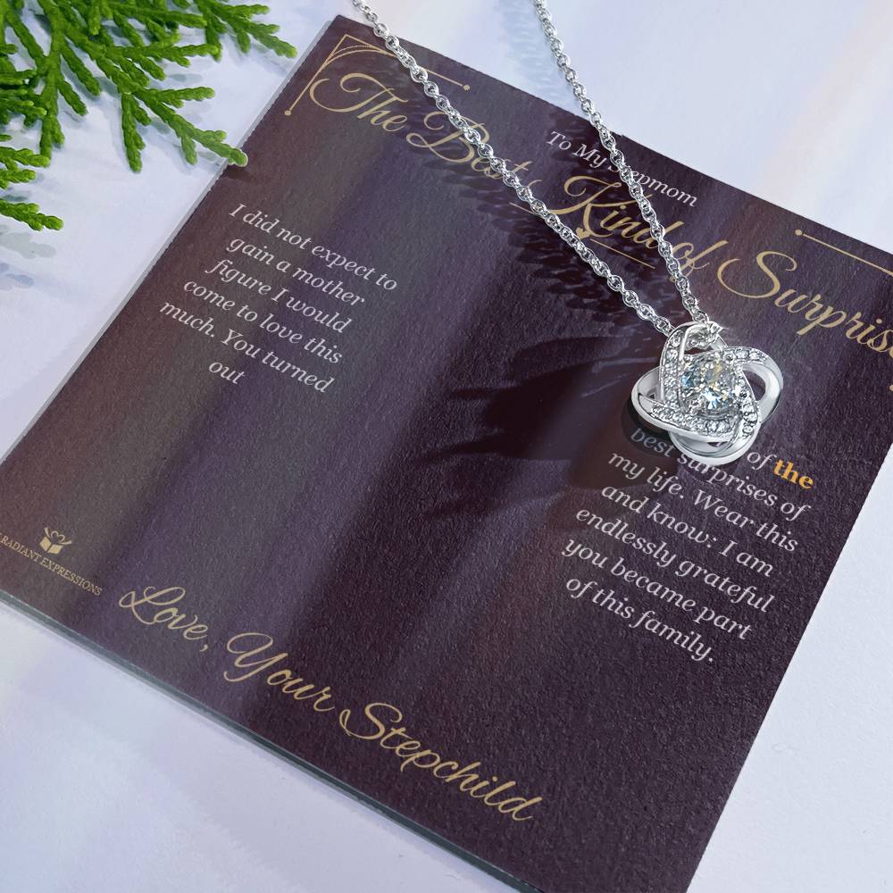 The Best Kind of Surprise - Love Knot Necklace for Stepmom - personalized keepsake gift from SKH Radiant Expressions