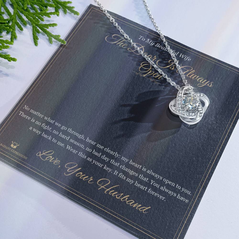 The Door Is Always Open - Love Knot Necklace for Wife