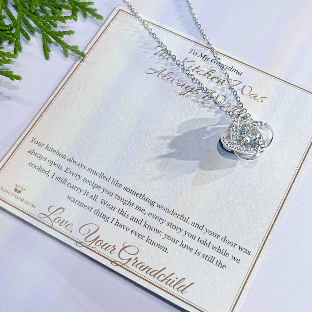 The Kitchen Was Always Warm - Love Knot Necklace for Grandmother