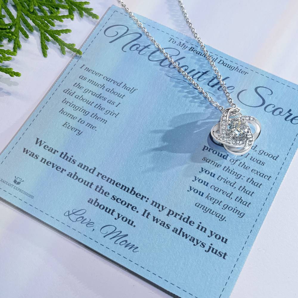 Not About the Score - Love Knot Necklace for Daughter - personalized keepsake gift from SKH Radiant Expressions