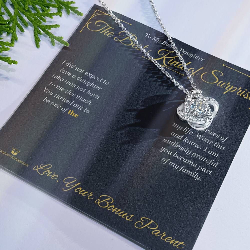 The Best Kind of Surprise - Love Knot Necklace for Stepdaughter