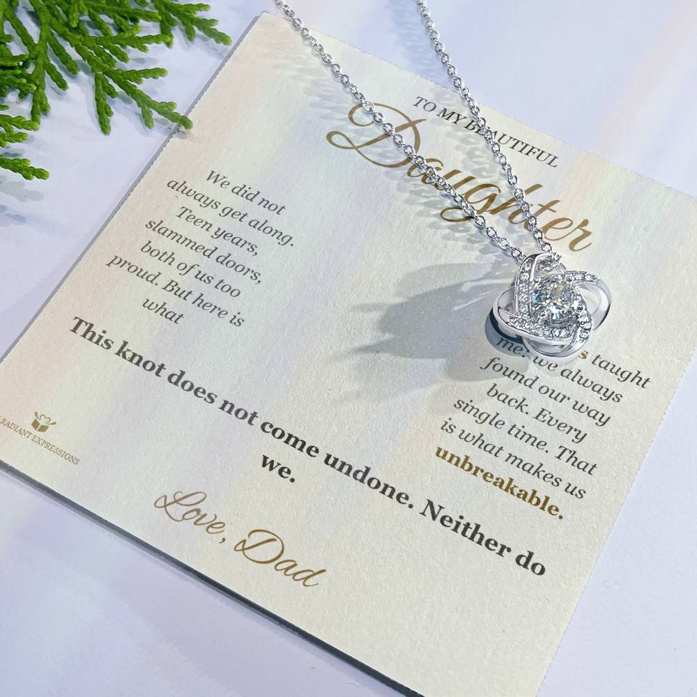 Through the Storms - Love Knot Necklace for Daughter