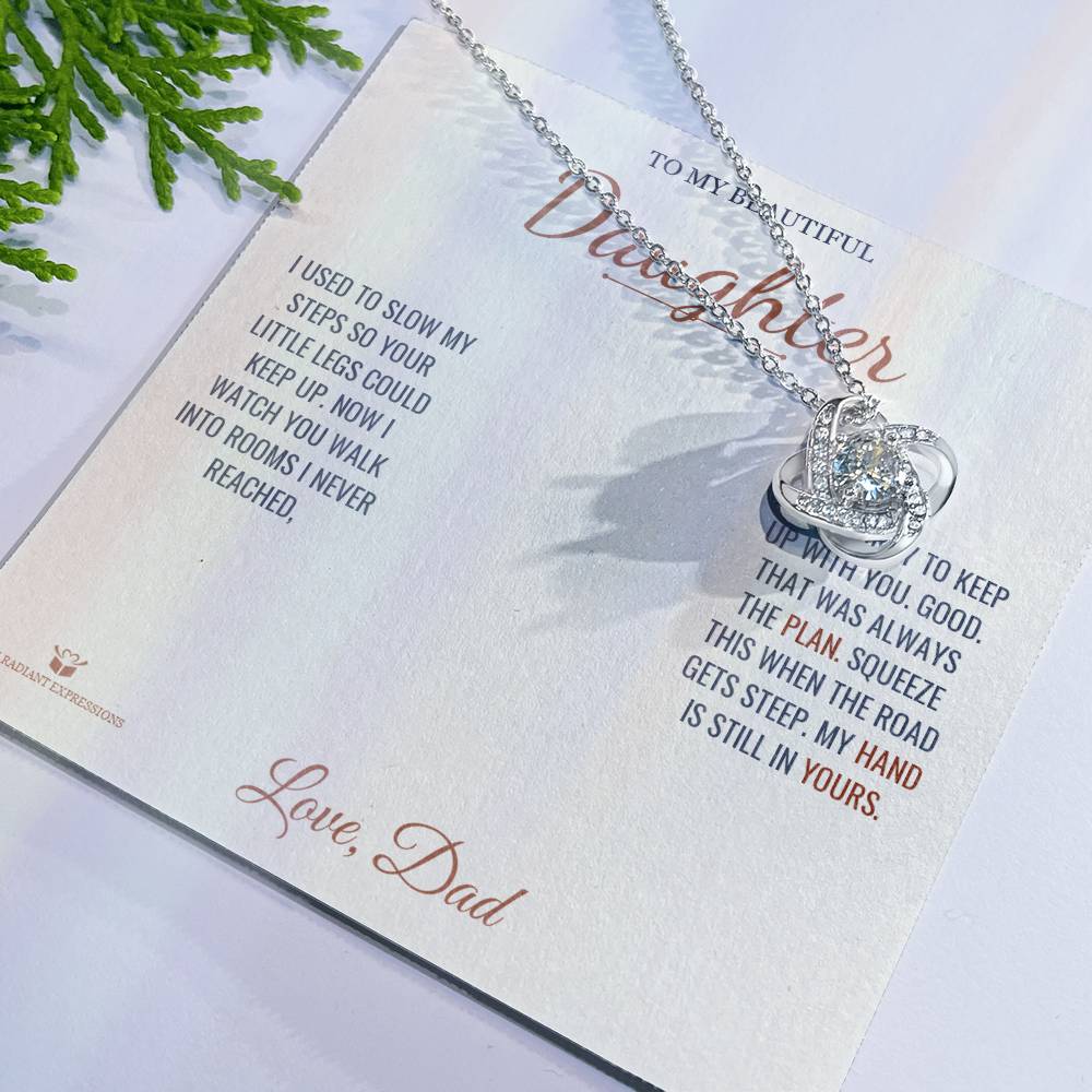 The Hand I Held - Love Knot Necklace for Daughter - personalized keepsake gift from SKH Radiant Expressions