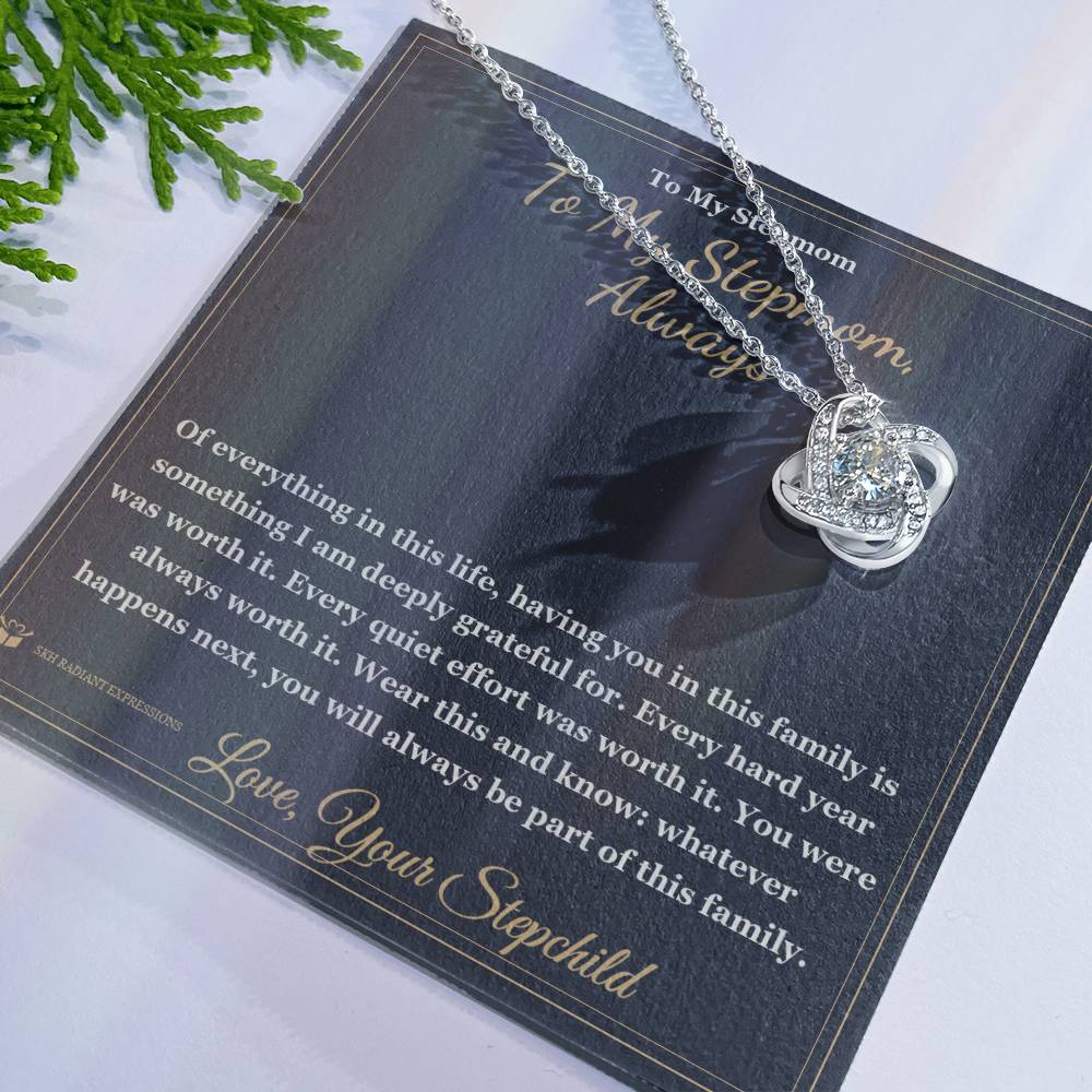 To My Stepmom, Always - Love Knot Necklace for Stepmom