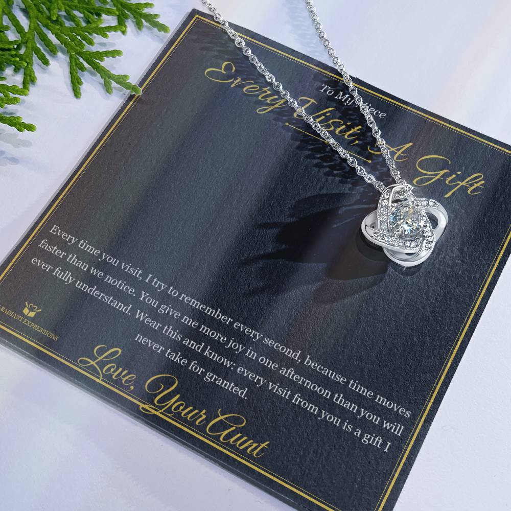 Every Visit, A Gift - Love Knot Necklace for Niece
