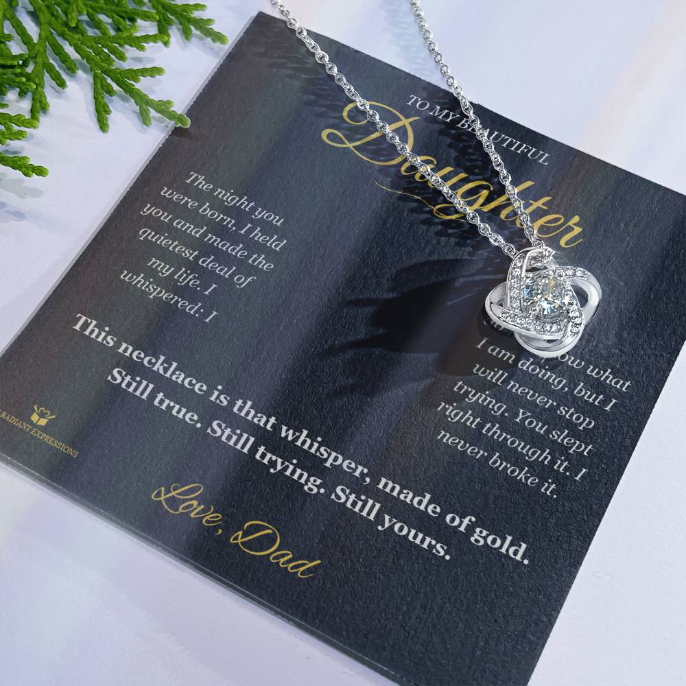 The Night You Were Born - Love Knot Necklace for Daughter