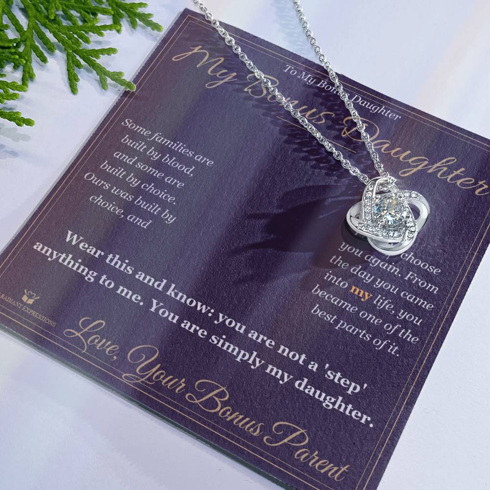 My Bonus Daughter - Love Knot Necklace for Stepdaughter