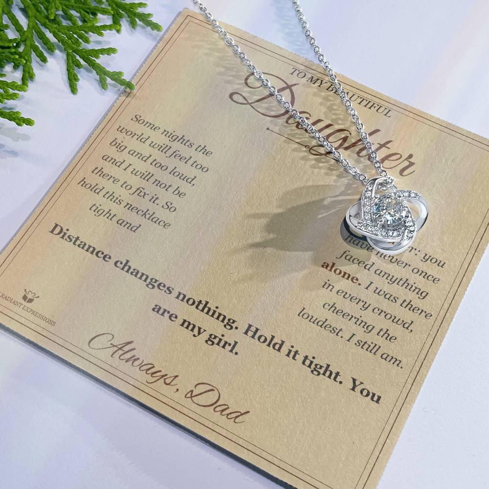 Never Alone - Love Knot Necklace for Daughter - personalized keepsake gift from SKH Radiant Expressions