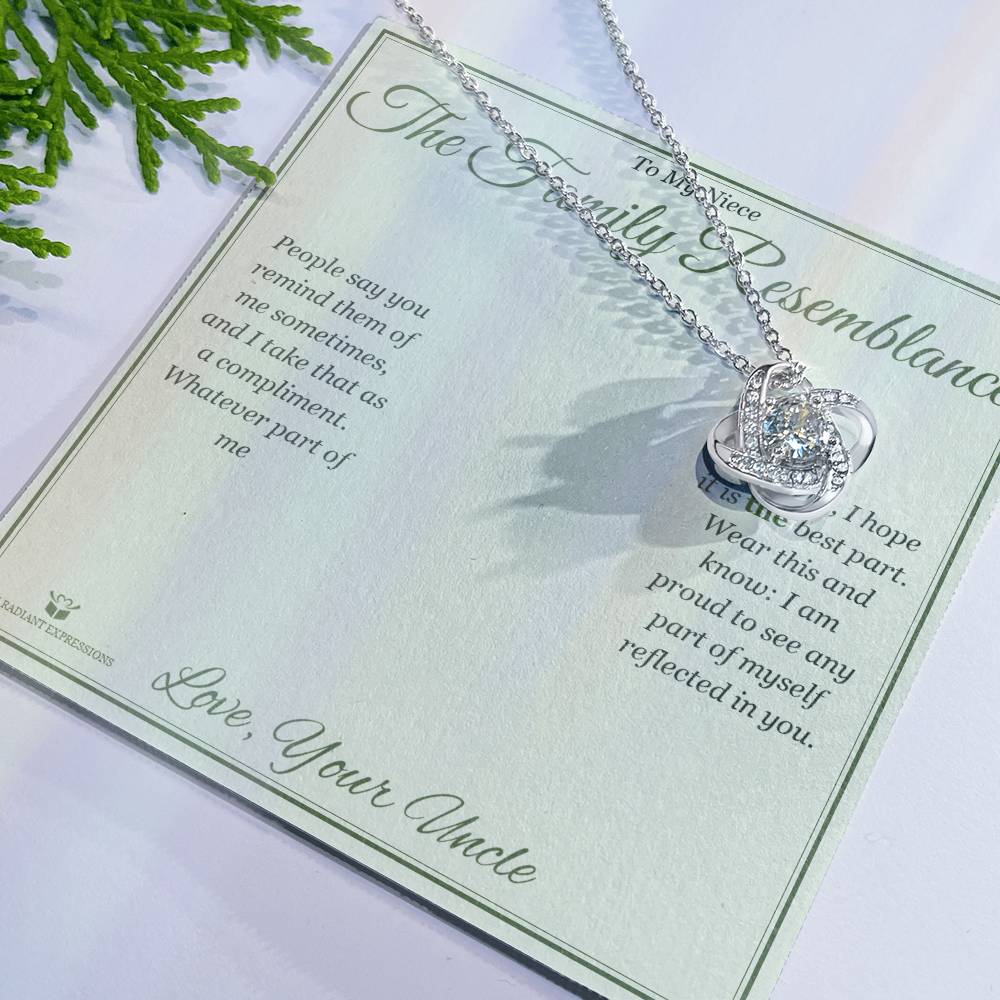 The Family Resemblance - Love Knot Necklace for Niece - personalized keepsake gift from SKH Radiant Expressions