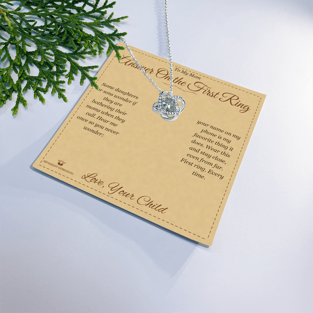 Answer On the First Ring - Love Knot Necklace for Mom