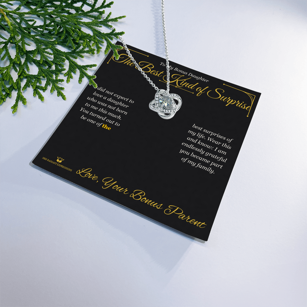 The Best Kind of Surprise - Love Knot Necklace for Stepdaughter