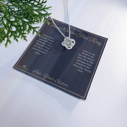 Answer On the First Ring - Love Knot Necklace for Sister