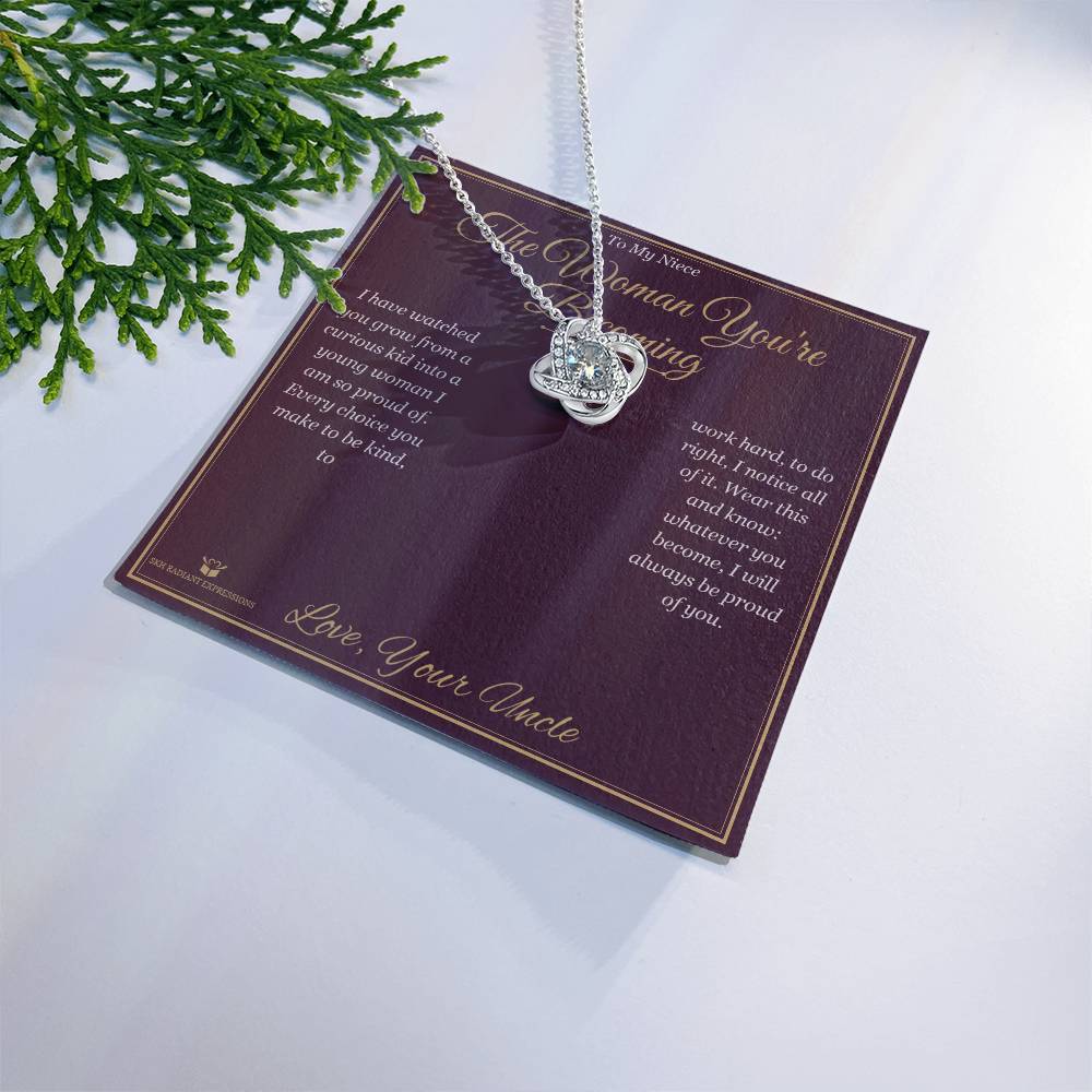 The Woman You're Becoming - Love Knot Necklace for Niece