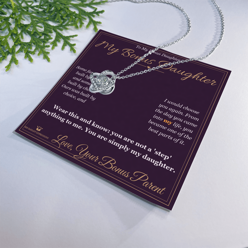 My Bonus Daughter - Love Knot Necklace for Stepdaughter