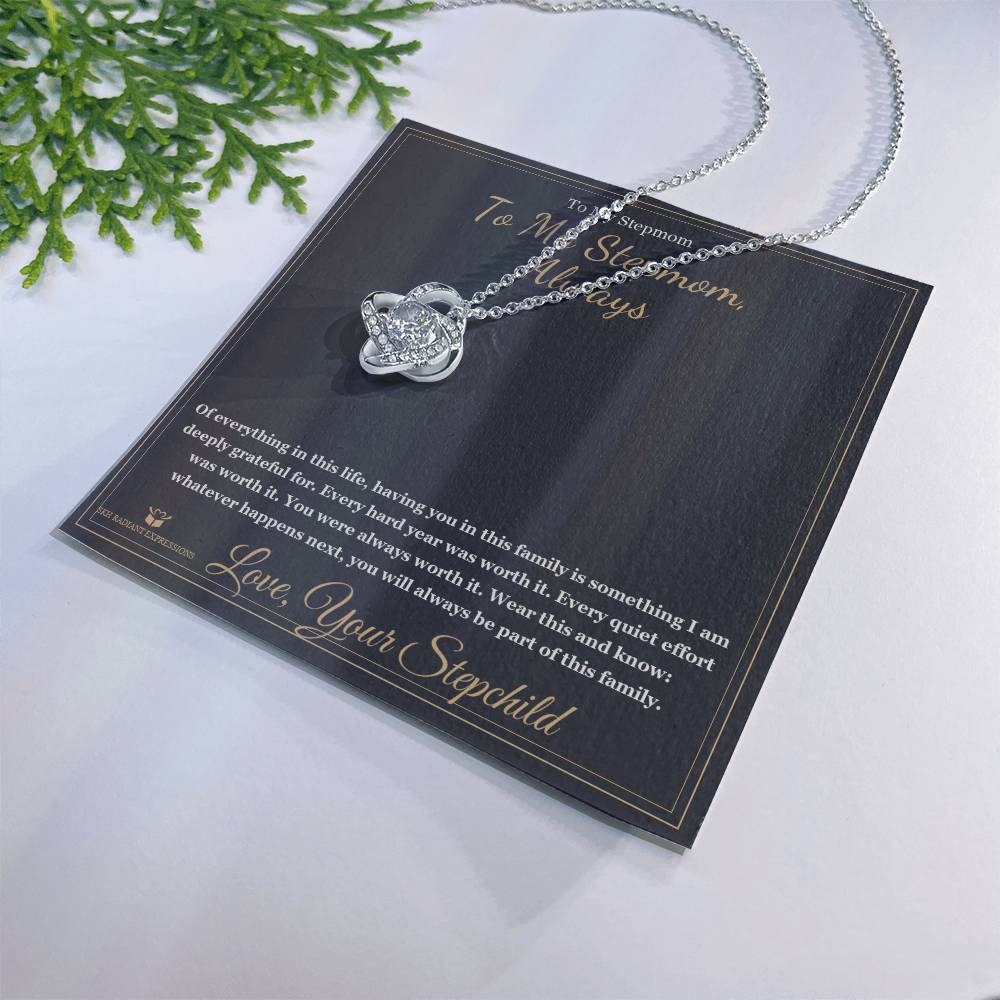 To My Stepmom, Always - Love Knot Necklace for Stepmom