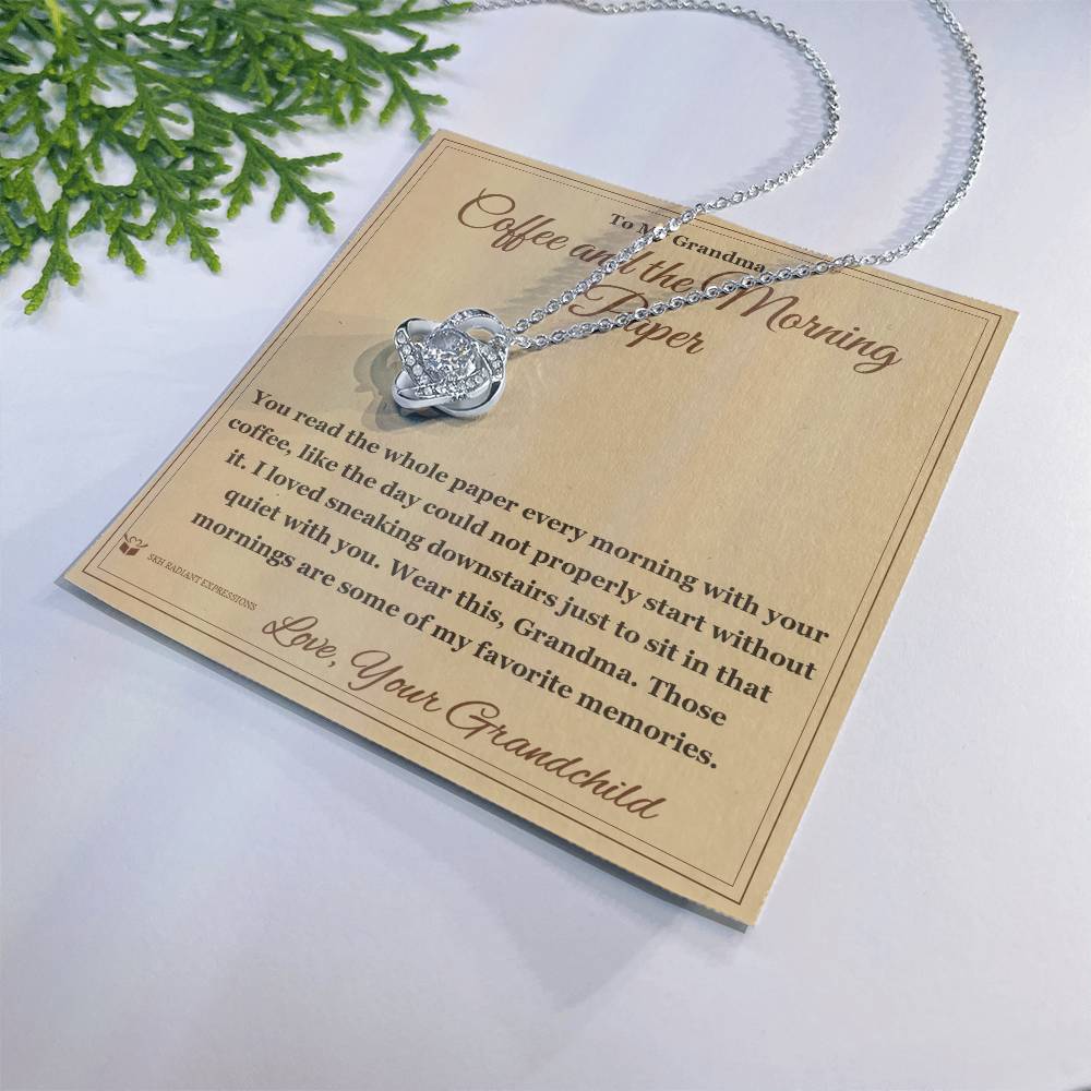 Coffee and the Morning Paper - Love Knot Necklace for Grandmother
