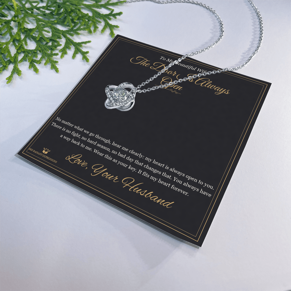 The Door Is Always Open - Love Knot Necklace for Wife